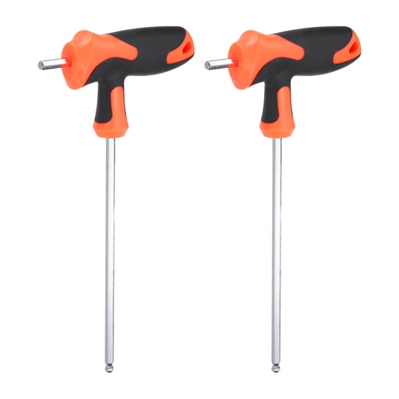 Uxcell 2pcs T-Handle Ball End Hex Key Wrench 5mm Metric S2 Steel T-Key Inner Hexagon Wrenches Spanner Repair Tool