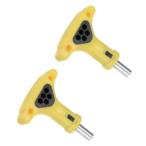 Uxcell 2pcs T Shape Ratchet Wrench Adjustable Multifunctional Non-Slip Handle for 1/4 Inch Hex Screwdriver Bits Set