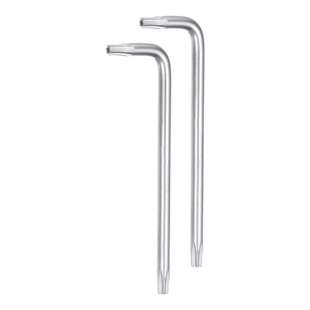 Uxcell 2pcs T10 Tamper Proof Torx Star Key Bit Wrench 2.2" L-Shaped 6 Points Wrenches CR-V Hand Tool