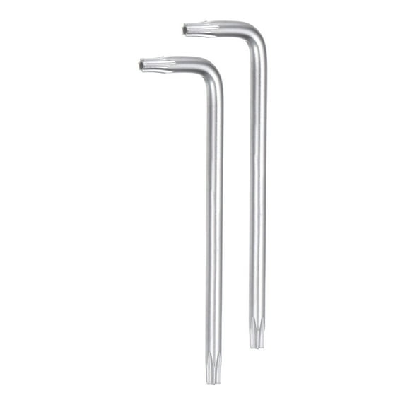 Uxcell 2pcs T10 Tamper Proof Torx Star Key Bit Wrench 2.2" L-Shaped 6 Points Wrenches CR-V Hand Tool