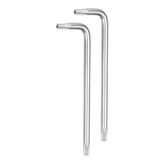 Uxcell 2pcs T10 Tamper Proof Torx Star Key Bit Wrench 2.2" L-Shaped 6 Points Wrenches CR-V Hand Tool