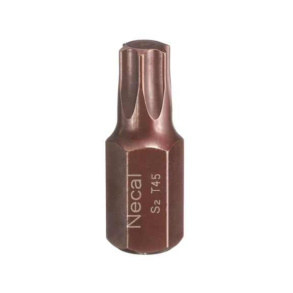 Uxcell T45 Torx Screwdriver Bit 10mm Hex Shank 30mm Length Security Tamper Proof 6 Point Head Hex Bits S2 Steel Screw Driver Bit