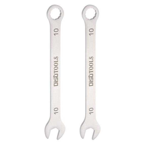 Uxcell 2pcs Thin Combination Wrench Metric 10mm Torx Ended Box 15 Degree Offset Open End Stainless Steel