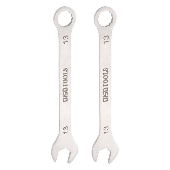 Uxcell 2pcs Thin Combination Wrench Metric 13mm Torx Ended Box 15 Degree Offset Open End Stainless Steel