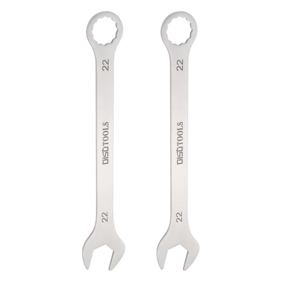Uxcell 2pcs Thin Combination Wrench Metric 22mm Torx Ended Box 15 Degree Offset Open End Stainless Steel
