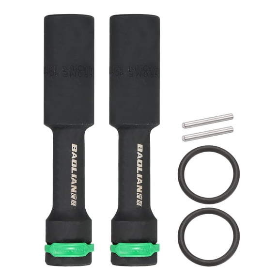 Uxcell 2pcs Thin Wall 6 Point Deep Impact Socket 1/2" Drive 18mm Metric Socket 40Cr Steel Spindle Axle Hex Sockets for Machine Shaft Nuts Bolts Repair