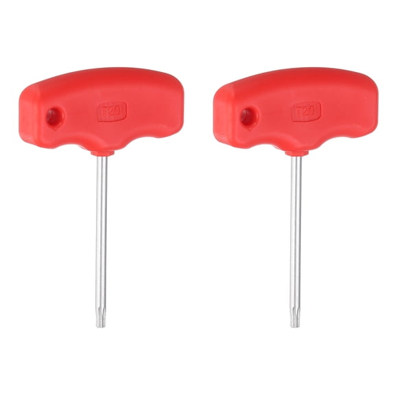 Uxcell 2pcs Torx Screwdriver T20 CR-V Steel T Handle Star Key Wrench for CNC Tool Holder
