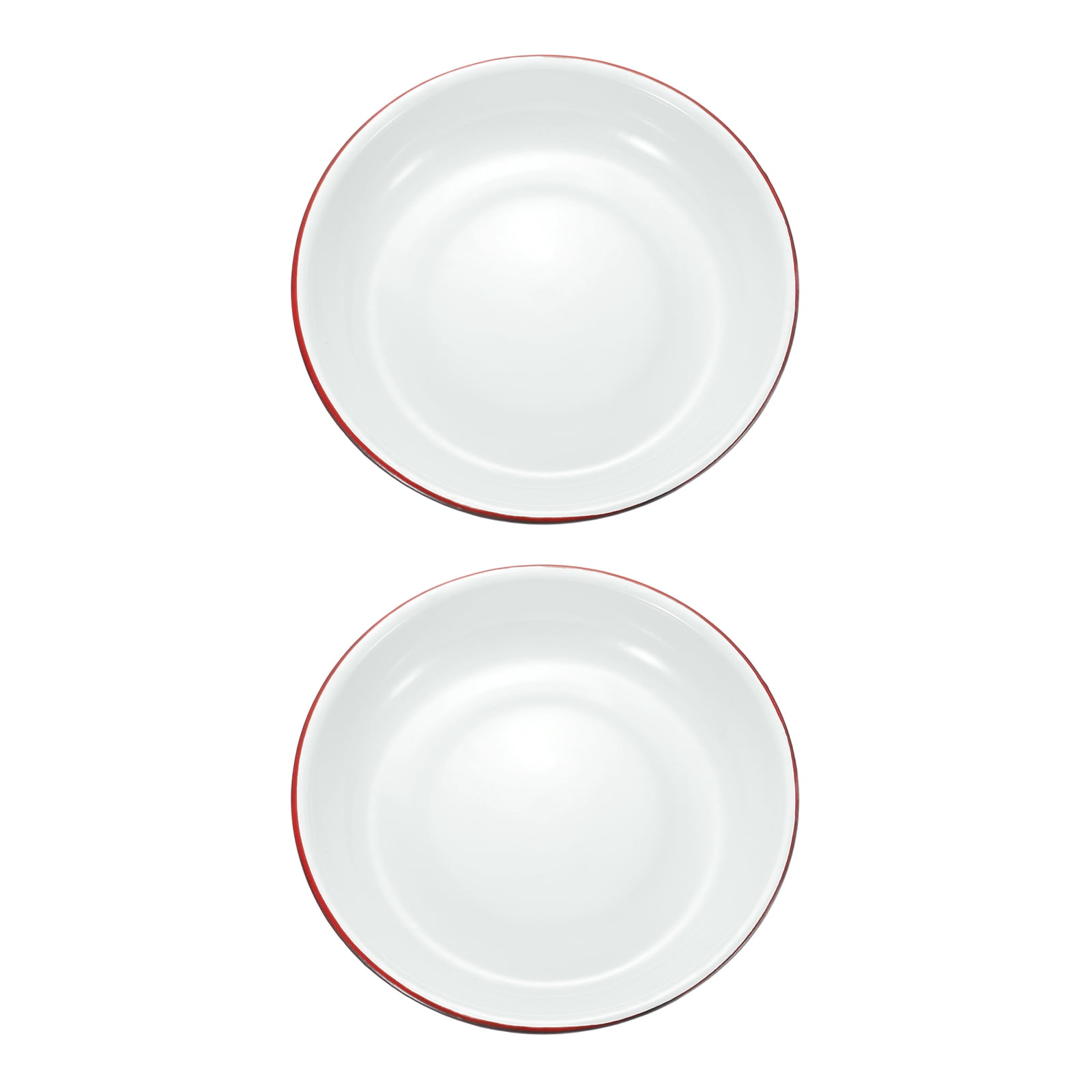 Uxcell 2pcs Tray Palette  9.5" / 24cm Enameled Metal Classic Round Tray , White