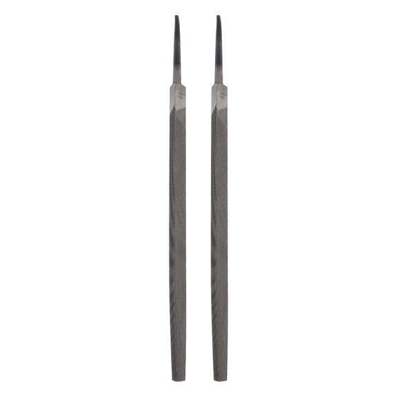 Uxcell 2pcs Triangle Coarse Teeth Cut File 10" Double Cut Teeth High Carbon Steel Hand Rasp File Without Handle for Metal Wood Deburring Removing