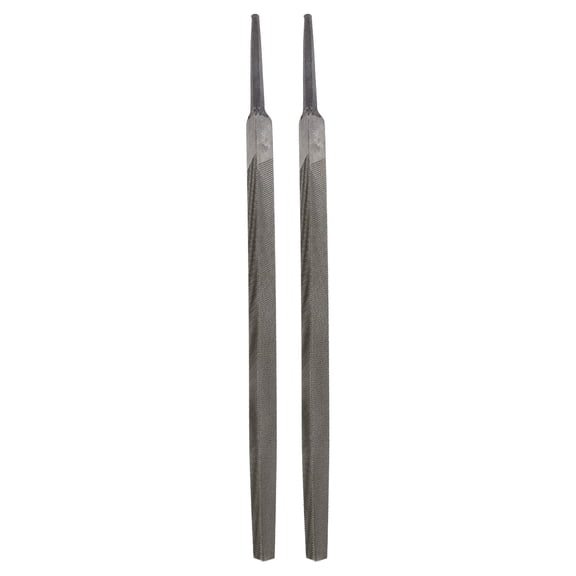 Uxcell 2pcs Triangle Coarse Teeth Cut File 8" Double Cut Teeth High Carbon Steel Hand Rasp File Without Handle for Metal Wood Deburring Removing
