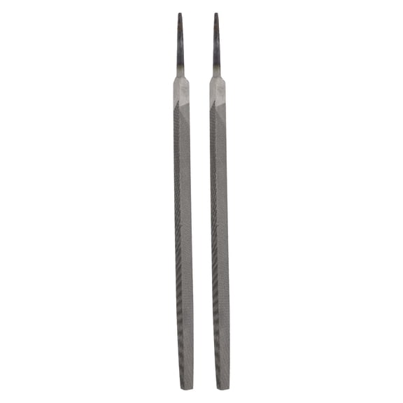 Uxcell 2pcs Triangle Medium Teeth Cut File 10" Double Cut Teeth High Carbon Steel Hand Rasp File Without Handle for Metal Wood Deburring Removing