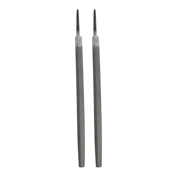 Uxcell 2pcs Triangle Medium Teeth Cut File 12" Double Cut Teeth High Carbon Steel Hand Rasp File Without Handle for Metal Wood Deburring Removing