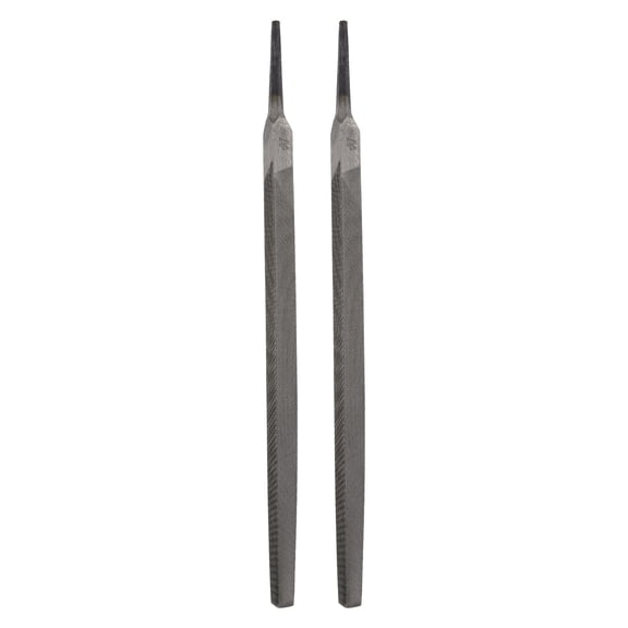 Uxcell 2pcs Triangle Medium Teeth Cut File 8" Double Cut Teeth High Carbon Steel Hand Rasp File Without Handle for Metal Wood Deburring Removing