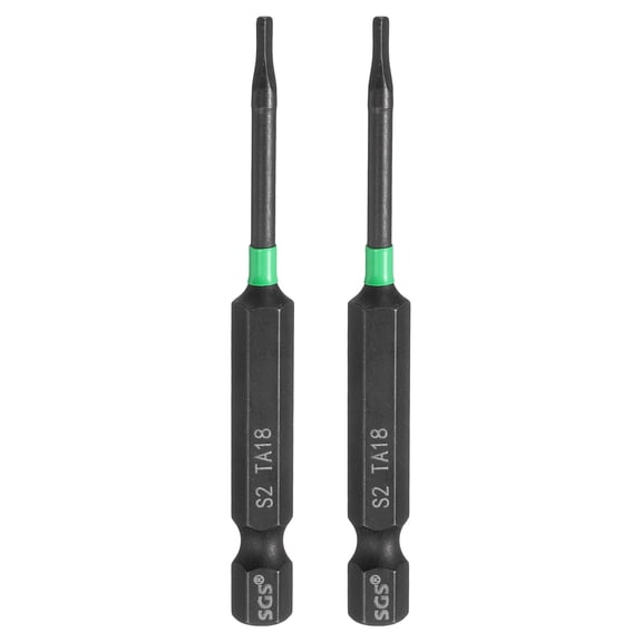 Uxcell 2pcs Triangle Screwdriver Bit 2.76" TA18 Magnetic Power Tool with 1/4" Hex Shank