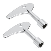Uxcell 2pcs Triangle Spanner Key, Triangular Utility Service Keys Socket Universal Lock Key for Gas Elevator Lift Door