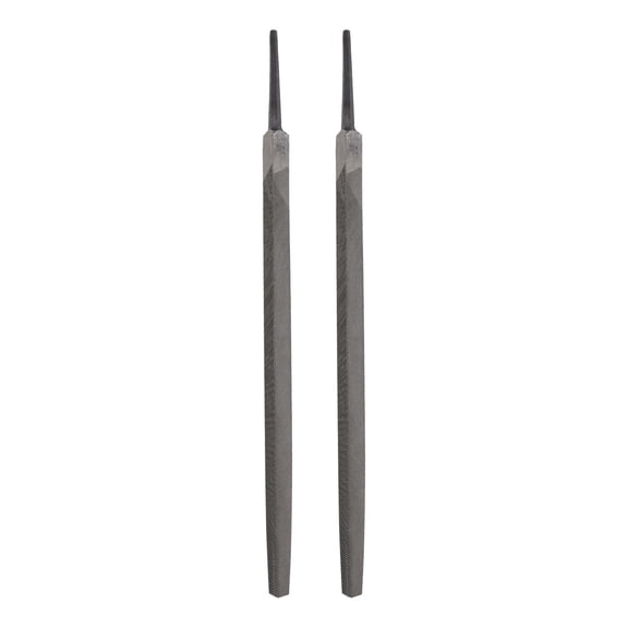 Uxcell 2pcs Triangle Thin Teeth Cut File 10" Double Cut Teeth High Carbon Steel Hand Rasp File Without Handle for Metal Wood Deburring Removing