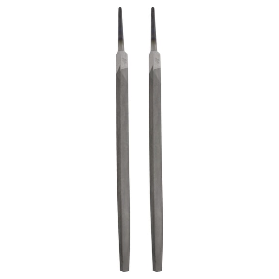 Uxcell 2pcs Triangle Thin Teeth Cut File 12" Double Cut Teeth High Carbon Steel Hand Rasp File Without Handle for Metal Wood Deburring Removing