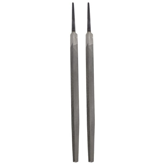 Uxcell 2pcs Triangle Thin Teeth Cut File 8" Double Cut Teeth High Carbon Steel Hand Rasp File Without Handle for Metal Wood Deburring Removing