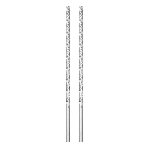 Uxcell 2pcs Twist Drill Bit 5.5mm Dia 200mm (7.87") Extra Long High-Speed Steel Bits