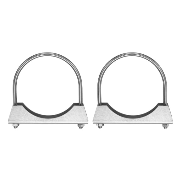 Uxcell 2pcs U Bolt Muffler Exhaust Clamp 102mm/4.02" 304 Stainless Steel U-Bolt Clamps Muffler Tip Hook Saddle Exhaust Clip for Tip Pipes Connection