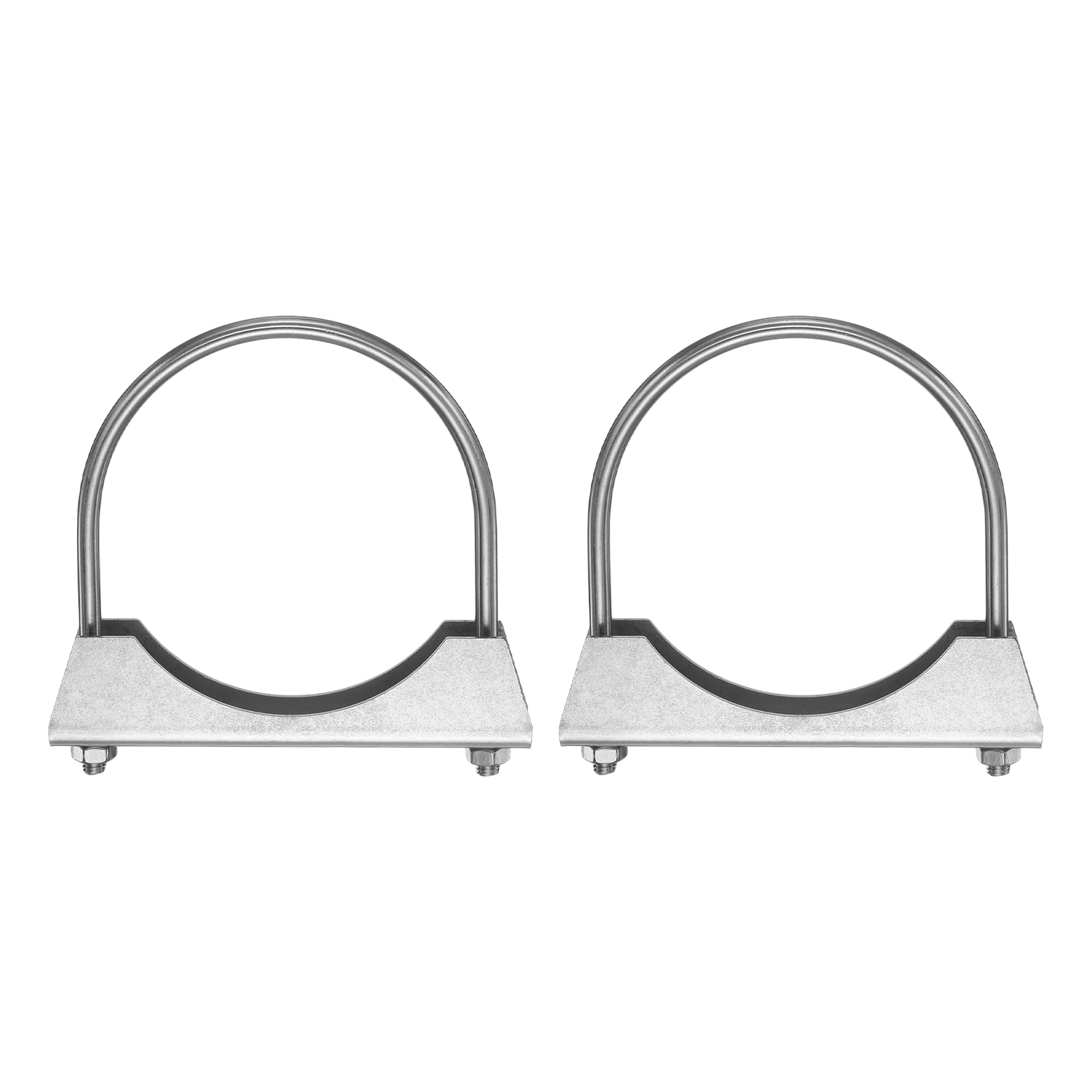 Uxcell 2pcs U Bolt Muffler Exhaust Clamp 114mm/4.49" 304 Stainless Steel U-Bolt Clamps Muffler Tip Hook Saddle Exhaust Clip for Tip Pipes Connection
