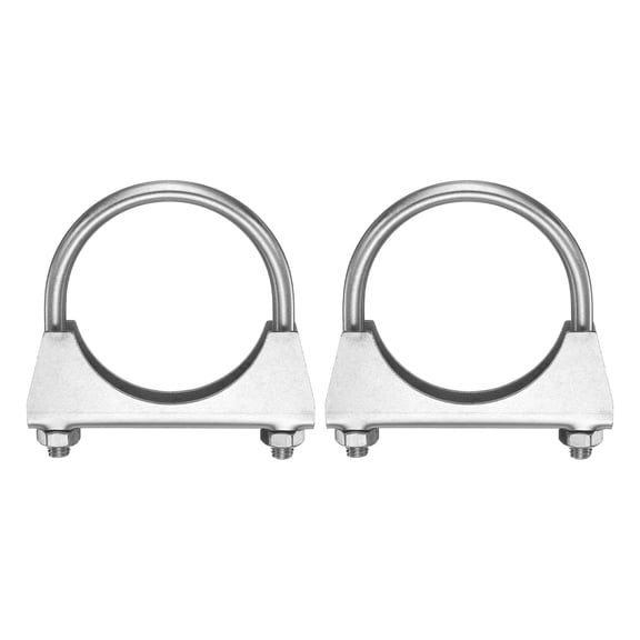 Uxcell 2pcs U Bolt Muffler Exhaust Clamp 76mm/2.99" 304 Stainless Steel U-Bolt Clamps Muffler Tip Hook Saddle Exhaust Clip for Tip Pipes Connection