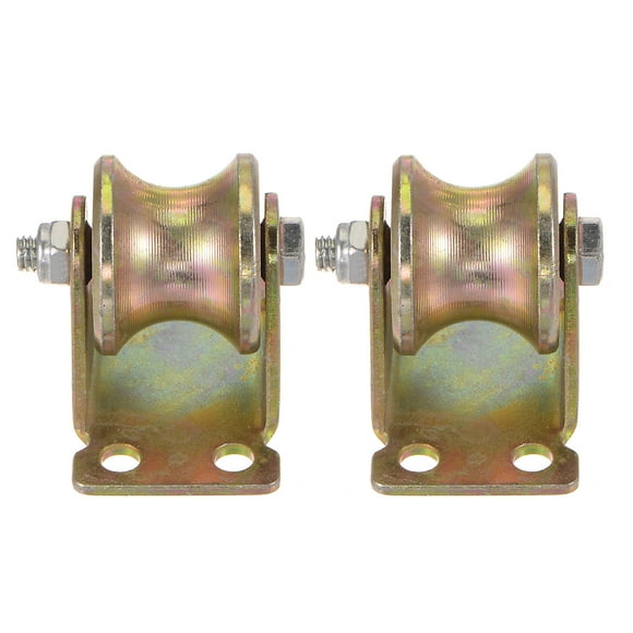 Uxcell 2pcs U Groove Caster 1.25" U-Shaped Sliding Gate Wheel Load Capacity 88lbs Per Wheel for Inverted Track