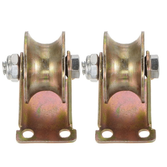 Uxcell 2pcs U Groove Caster 1.85" U-Shaped Sliding Gate Wheel Load Capacity 88lbs Per Wheel for Inverted Track