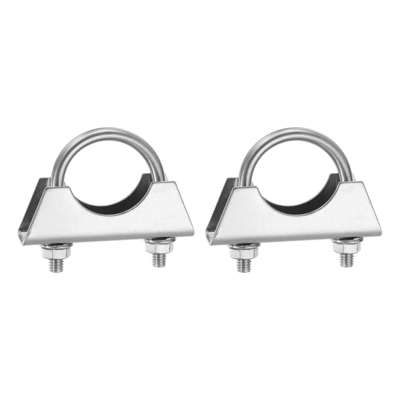 Uxcell 2pcs U-shaped Exhaust Pipe Clamp 1.3"/32mm M6 Stainless Steel U-bolt Exhaust Clamp Saddle Muffler Pipe Connector Tip Hook Clip Fits 1.3" Pipes for Silencers Elbow Joints Pipelines