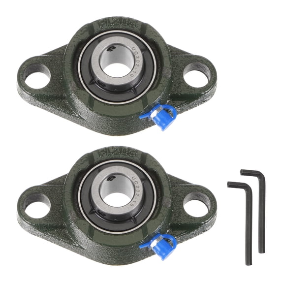 Uxcell 2pcs UCFL202-10 Pillow Block Bearing 5/8" Solid Cast Iron Base Chrome Steel Mounted Ball Bearing Self Aligning