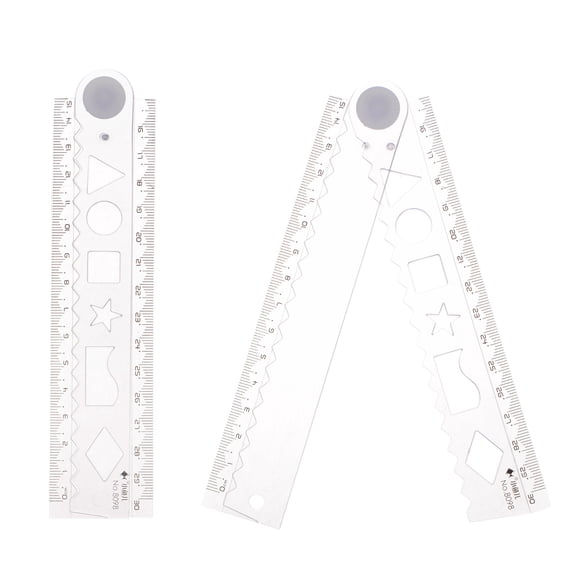 Uxcell 2pcs Unbreakable Clear Rulers 30cm Shatterproof Folding Flexible Ruler for Classrooms Home Office, Transparent