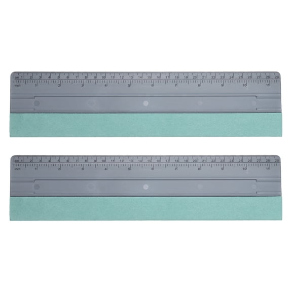 Uxcell 2pcs Vinyl Squeegee Felt Edge 11.4" Squeegee Felt Fabric Decal Vinyl Scraper with Ruler Measuring Car Wallpaper Smoothing Window Privacy Film Glass Tint Installation, Grey