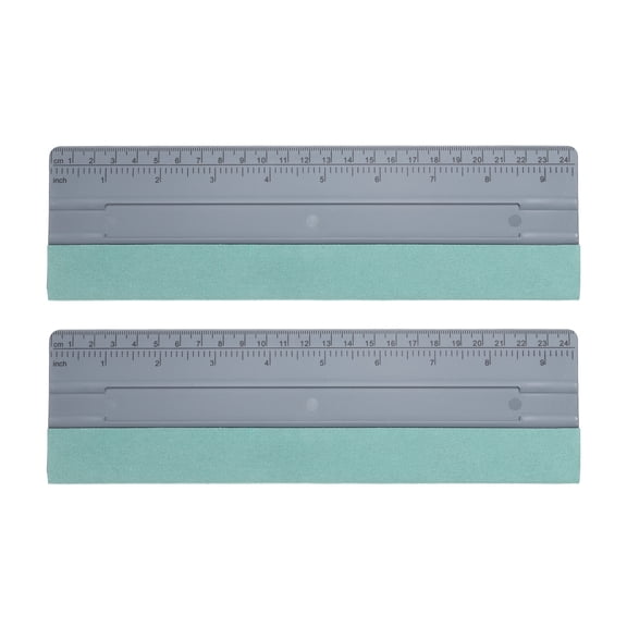 Uxcell 2pcs Vinyl Squeegee Felt Edge 9.5" Squeegee Felt Fabric Decal Vinyl Scraper with Ruler Measuring Car Wallpaper Smoothing Window Privacy Film Glass Tint Installation, Grey