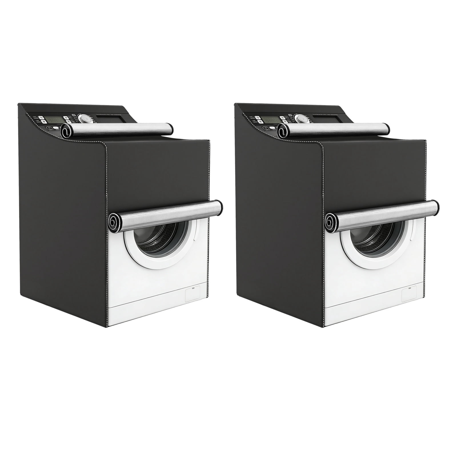 Uxcell 2pcs Washer and Dryer Covers (28"Wx29"Dx43"H) - Waterproof, Dustproof, Washer Machine Cover with Zipper Laundry Cover for Top Load and Front Load Washing Machine, Black