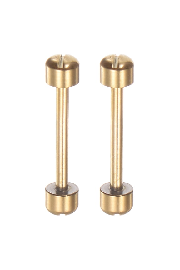 2pcs Watch Screw Tube Rod 20mm Inner Dia Stainless Steel Watch Strap Pins, Gold Tone