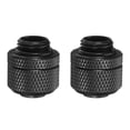 thumbnail image 1 of Uxcell 2pcs Water Cooling Adapter G1/4" 10mm OD Hard Tubing Compression Fitting, Black, 1 of 5