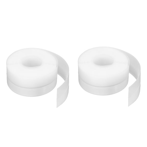 Uxcell 2pcs Weather Stripping Door Seal 16.4ft x 35mm Silicone Seal Strip for Door Draft Stopper Adhesive Tape Window House Shower Glass Gaps Length 5m, White
