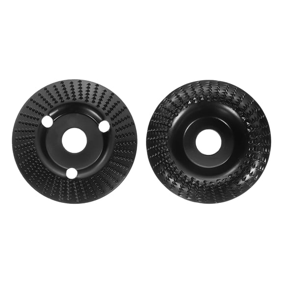 Uxcell 2pcs Wood Carving Wheel Set 4.5" Wood Shaping Disc Wood Shaper with 7/8" Arbor for 4.5" 5" Angle Grinder Wood Cutting