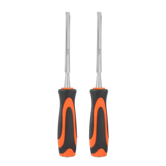 Uxcell 2pcs Wood Chisel 5/16" CR-V Steel Beveled Edge Blade Wood Working Chisel Woodworking Tools with Plastic Handle for Carving Woodworking DIY Projects