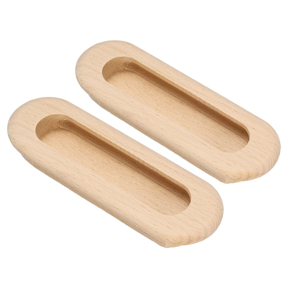 Uxcell 2pcs Wood Recessed Concealed Handle 4.72"x1.57"x0.59" Door Pulls Rectangle