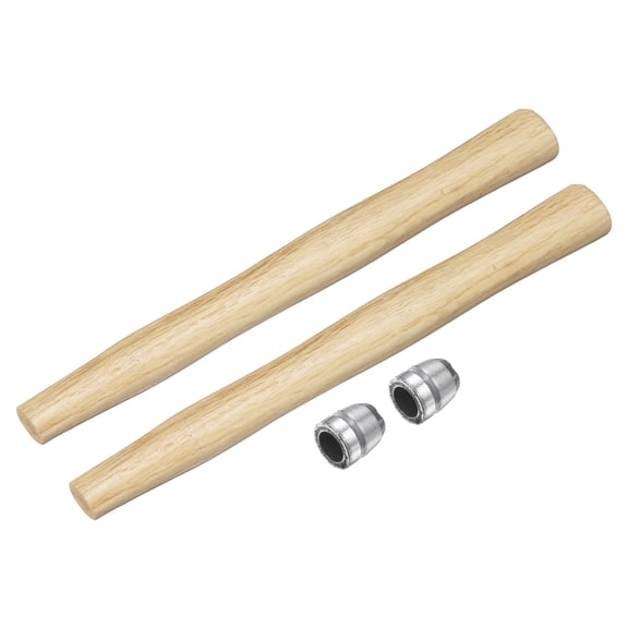 Uxcell 2pcs Wood Sledge Hammer Handle 11.6" Hammer Wooden Replacement Handles with Round Wedges for 1lb Round Octagonal Head Decking Framing Carpentry Construction DIY Sledge Axe Tool
