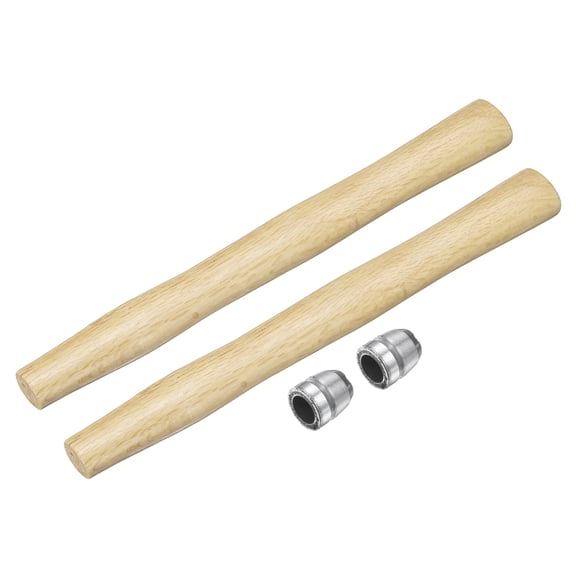 Uxcell 2pcs Wood Sledge Hammer Handle 12" Hammer Wooden Replacement Handles with Round Wedges for 1lb Round Octagonal Head Decking Framing Carpentry Construction DIY Sledge Axe Tools