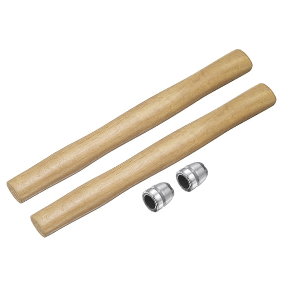 Uxcell 2pcs Wood Sledge Hammer Handle 14" Hammer Wooden Replacement Handles with Round Wedges for 2.2lb Round Octagonal Head Decking Framing Carpentry Construction DIY Sledge Axe Tools