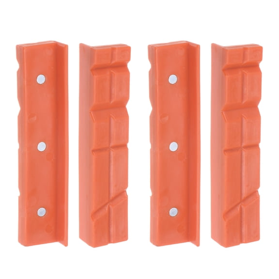 Uxcell 2set Magnetic Vise Jaws 5 Inch Magnet V-Grooves Soft Bench Jaw Pads Covers, Yellow