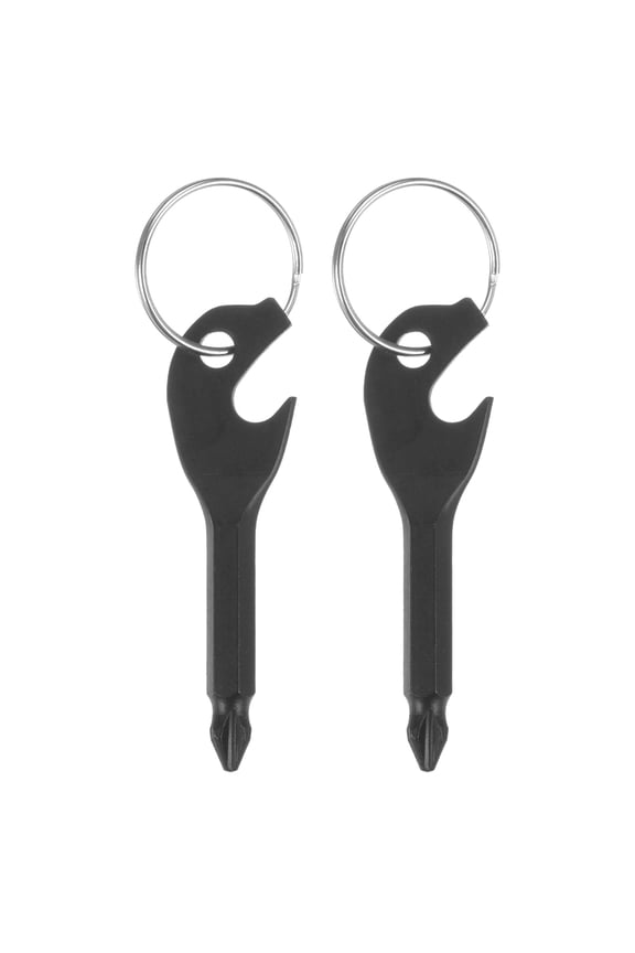 2set Portable Key Chain Screwdriver PH1 Phillips 2.6" Length CR-V Multifunction Mini Key Screw Driver, Black