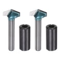 thumbnail image 1 of Uxcell 2set V-Groove Router Bit 0.6" Dia 6mm Shank 135 Degree with Conversion Collet, Cyan, 1 of 5