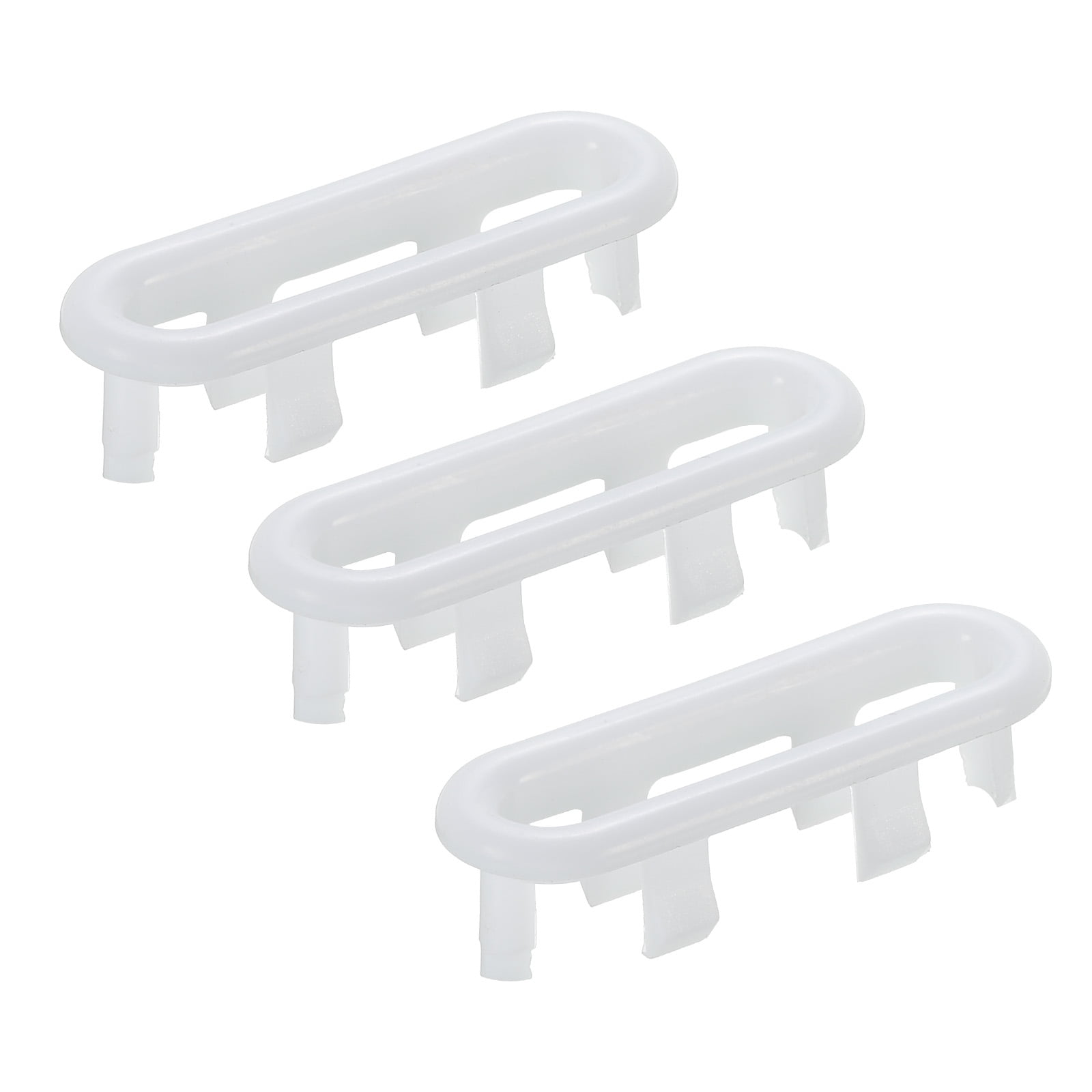 White Oval Plastic Sink Overflow Covers, Set of 3