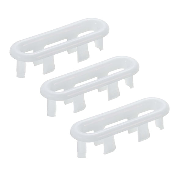 Uxcell 2x0.7 Inch Overflow Ring, Sink Oval Cover Oval Plastic Insert in Hole Oval Caps for Kitchen Bathroom, White 3Pcs