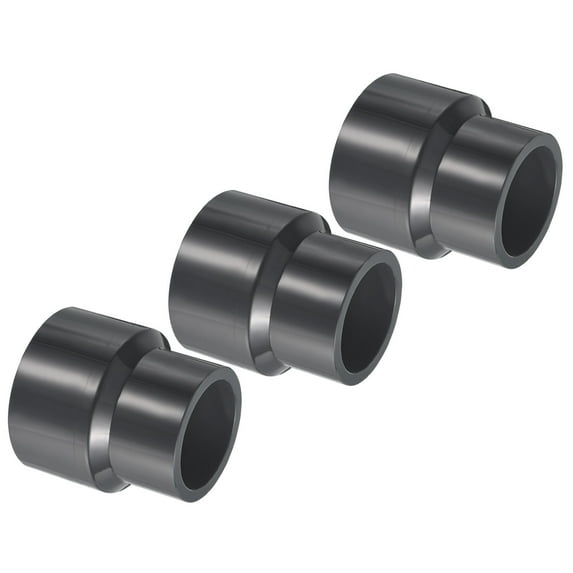 Uxcell Reducer Pipe Fitting Straight Socket Coupling Connector, Grey 2x1.6" 3