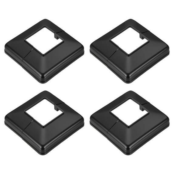 Uxcell 2x2 Inches Post Sleeve, Plastic Post Base Cover Column Wraps - 4pcs (Black)